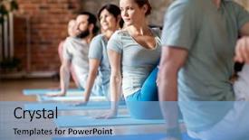  Presentation with spinal - Slides having fitness sport and healthy lifestyle background and a light blue colored foreground