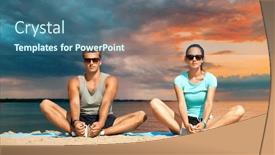  Presentation with training - Beautiful slide deck featuring fitness-sport-and-lifestyle-concept backdrop and a ocean colored foreground