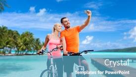  Presentation with polynesia - Slides having fitness-sport-and-people-concept background and a light blue colored foreground