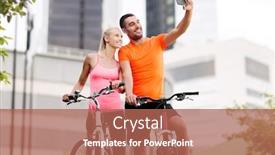  Presentation with bicycles - Slide deck featuring fitness-sport-and-people-concept background and a coral colored foreground