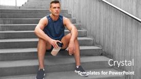  Presentation with protein shake - Presentation having fitness-sport-and-people-concept background and a gray colored foreground