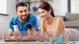  Presentation with sport - Audience pleasing PPT theme consisting of fitness-sport-and-technology-concept backdrop and a coral colored foreground