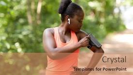  Presentation with american music - Slide set featuring fitness-sport-and-technology-concept background and a coral colored foreground