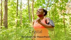  Presentation with woman sport - Cool new PPT theme with fitness-sport-and-technology-concept backdrop and a yellow colored foreground