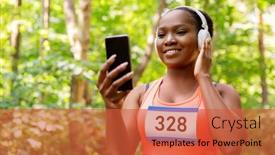  Presentation with american music - Beautiful PPT layouts featuring fitness-sport-and-technology-concept backdrop and a red colored foreground