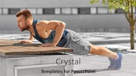  Presentation with city street - PPT layouts enhanced with fitness-sport-and-training-concept background and a light gray colored foreground