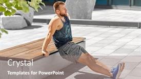  Presentation with city street - Beautiful PPT layouts featuring fitness-sport-and-training-concept backdrop and a gray colored foreground