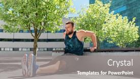  Presentation with dip - Beautiful PPT theme featuring fitness-sport-and-training-concept backdrop and a gray colored foreground