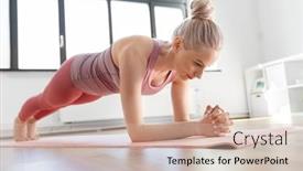  Presentation with exercise mat - Theme featuring fitness-sport-and-yoga-concept background and a soft green colored foreground