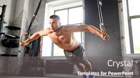 Presentation with bodybuilding - Slide set having fitness-sport-bodybuilding-and-people background and a gray colored foreground