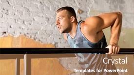  Presentation with parallel - Cool new slide deck with fitness-sport-bodybuilding-and-people backdrop and a coral colored foreground