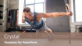  Presentation with bodybuilding - Presentation theme with fitness-sport-bodybuilding-and-people background and a coral colored foreground