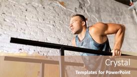  Presentation with parallel - Presentation theme with fitness-sport-bodybuilding-and-people background and a coral colored foreground