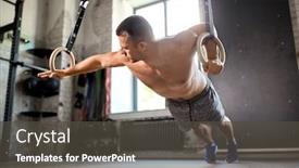  Presentation with bodybuilding - Cool new presentation design with fitness-sport-bodybuilding-and-people backdrop and a dark gray colored foreground