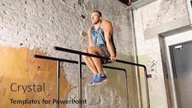  Presentation with parallel - Slide set with fitness-sport-bodybuilding-and-people background and a coral colored foreground