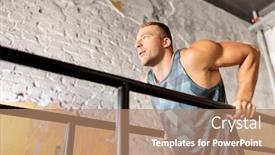  Presentation with parallel - Presentation theme with fitness-sport-bodybuilding-and-people background and a coral colored foreground