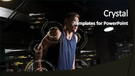  Presentation with exercise sport - Presentation design consisting of fitness sport bodybuilding and people background and a black colored foreground