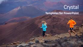  Presentation with trail running runner - Cool new presentation theme with christmas x-mas happiness concept  backdrop and a lemonade colored foreground