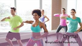  Presentation with healthy lifestyle - Slide set featuring fitness sport dance and healthy background and a  colored foreground