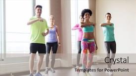  Presentation with healthy lifestyle - Slides with fitness sport dance and healthy background and a  colored foreground