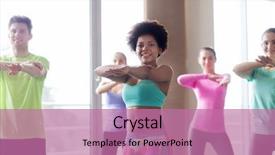  Presentation with sport coach - Colorful slide deck enhanced with fitness sport dance and healthy backdrop and a coral colored foreground