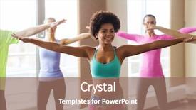  Presentation with sport coach - Slide set enhanced with fitness sport dance and lifestyle background and a coral colored foreground