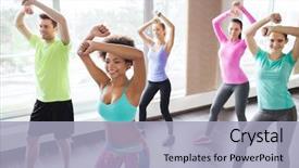  Presentation with sport coach - Amazing presentation design having fitness sport dance and lifestyle backdrop and a light blue colored foreground