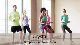  Presentation with sport coach - Theme having fitness sport dance and lifestyle background and a coral colored foreground