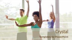  Presentation with sport coach - Slide deck enhanced with fitness sport dance and lifestyle background and a  colored foreground