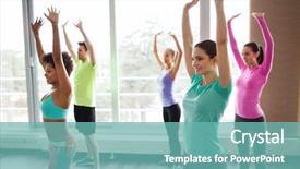  Presentation with sport coach - PPT layouts having fitness sport dance and lifestyle background and a seafoam green colored foreground