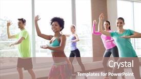  Presentation with sport coach - Slide deck featuring fitness sport dance and lifestyle background and a coral colored foreground