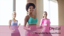  Presentation with sport coach - PPT theme enhanced with fitness sport dance and lifestyle background and a coral colored foreground