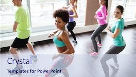  Presentation with sport coach - Cool new slides with fitness sport dance and lifestyle backdrop and a sky blue colored foreground