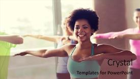  Presentation with sport coach - Presentation theme having fitness sport dance and lifestyle background and a tawny brown colored foreground