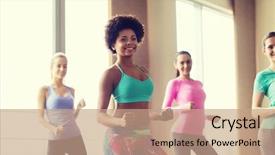  Presentation with sport coach - Beautiful PPT theme featuring fitness sport dance and lifestyle backdrop and a coral colored foreground