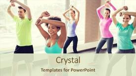  Presentation with sport coach - Presentation design with fitness sport dance and lifestyle background and a soft green colored foreground