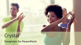  Presentation with sport coach - Slide deck enhanced with fitness sport dance and lifestyle background and a  colored foreground