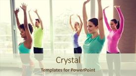  Presentation with sport coach - Presentation theme having fitness sport dance and lifestyle background and a cream colored foreground