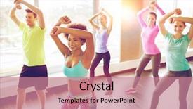  Presentation with sport coach - Theme enhanced with fitness sport dance and lifestyle background and a coral colored foreground
