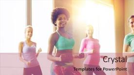  Presentation with sport coach - Cool new slides with fitness sport dance and lifestyle backdrop and a  colored foreground