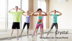  Presentation with sport coach - Amazing PPT layouts having fitness sport dance and lifestyle backdrop and a  colored foreground