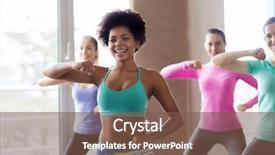  Presentation with sport coach - Amazing PPT theme having fitness sport dance and lifestyle backdrop and a tawny brown colored foreground