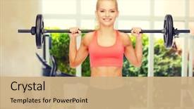  Presentation with woman sport - Cool new slide deck with fitness sport and dieting concept backdrop and a  colored foreground