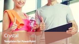  Presentation with personal training - Audience pleasing presentation consisting of diet concept - smiling young woman backdrop and a coral colored foreground