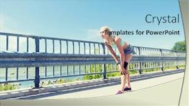  Presentation with healthy lifestyle - Cool new presentation with fitness sport exercising and healthy backdrop and a light blue colored foreground