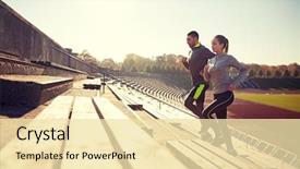  Presentation with upstairs - PPT theme enhanced with fitness sport exercising and lifestyle background and a lemonade colored foreground