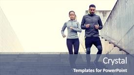  Presentation with lifestyle - Theme featuring fitness sport exercising people background and a ocean colored foreground