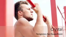  Presentation with physical fitness - Amazing presentation design having fitness sport exercising training backdrop and a coral colored foreground