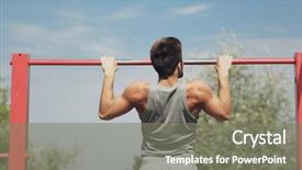 Presentation with physical fitness - PPT layouts with fitness sport exercising training background and a gray colored foreground