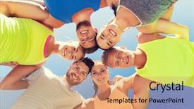  Presentation with healthy lifestyle - Amazing slide set having fitness sport friendship and healthy backdrop and a  colored foreground